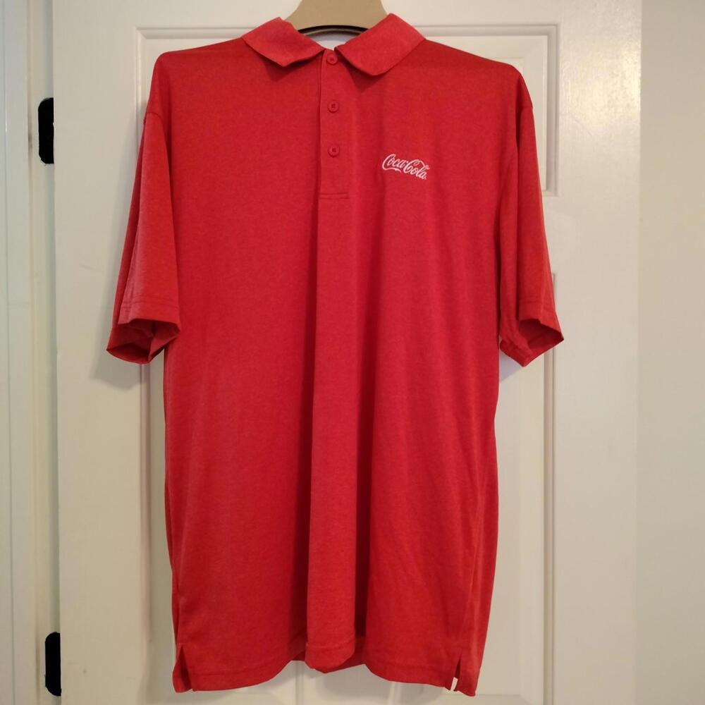 Coca Cola Polo Shirt Mens XL Red Employee Uniform Work Wear Short Sleeve